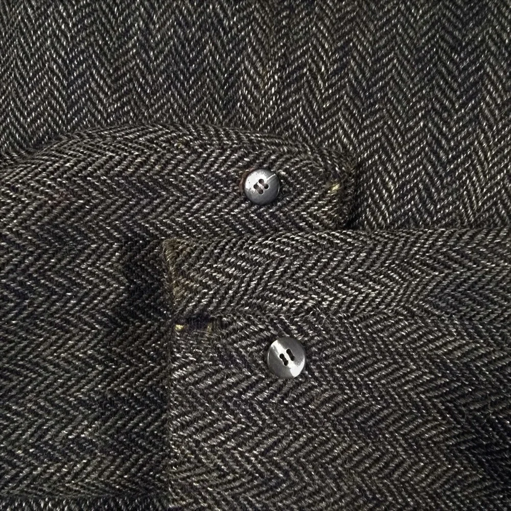 Harris Tweed Herringbone Sport Coat Blazer Mens Gray Wool Handwoven Vintage